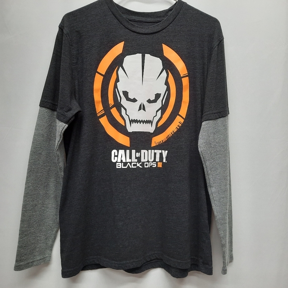 2015 Call Of Duty Black Ops III Long Sleeve Tshirt Adult Sz L Gamer Merch Twitch - Picture 1 of 6